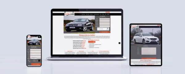 Elite Cars Guildford Web Design fast taxi and chauffeur services in Surrey, UK