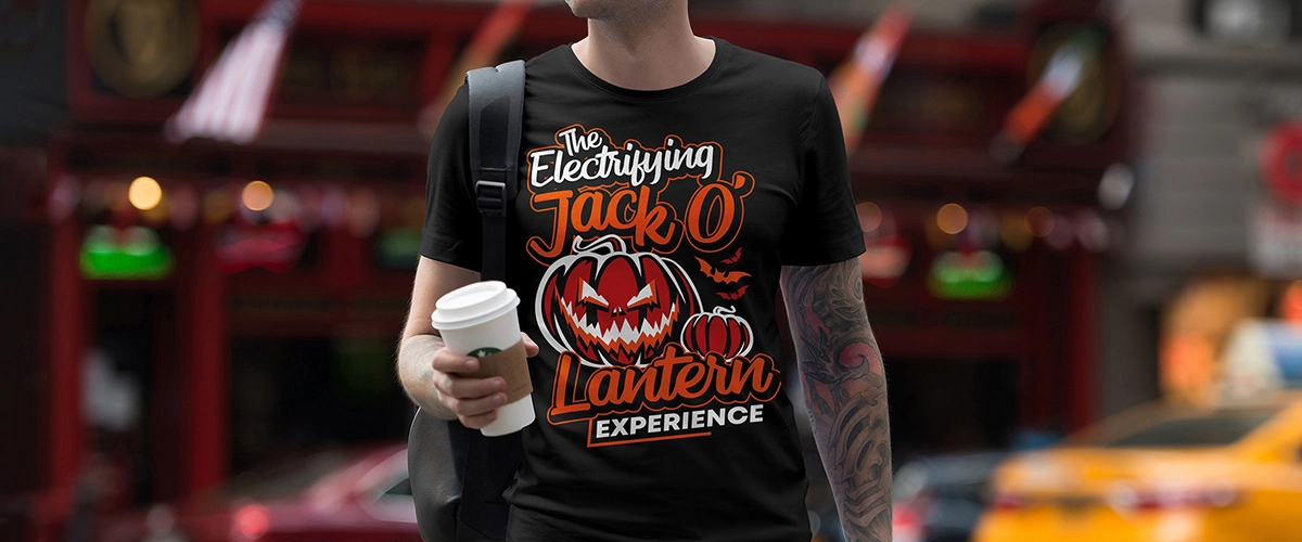 Graphic Design T-Shirt Jack O Lantern Agency Woking