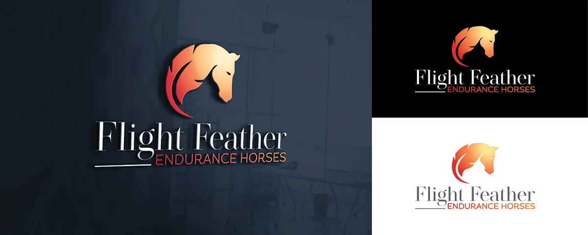 Flight Feather Endurance Horses Logo design