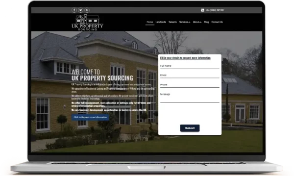 UK Property Sourcing Web Design residential property sourcing in Surrey, UK