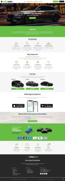 Wizzcars Web Design Executive Travel in Guildford, UK